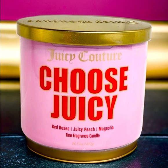 Juicy Couture Choose Juicy Other - Juicy Couture NWOT Choose Juicy 3 Wick  Rose Peach Magnolia Scented Candle